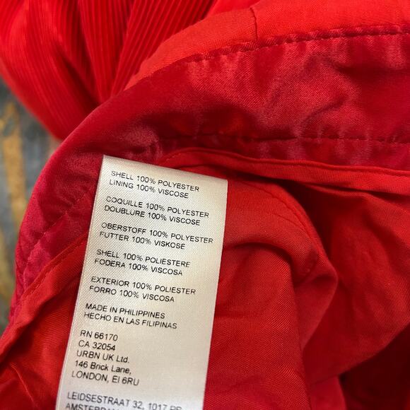 Anthropologie Red Plisse Halter Open Back Jumpsuit Womens 0 Wide Leg Holidays - Picture 6 of 8